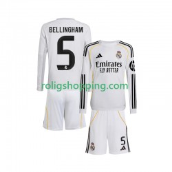 Fotbollströja Real Madrid Jude Bellingham 5 Barn Hemmaställ 2025-2026 Lång ärm