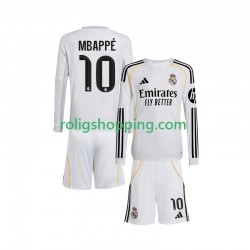 Fotbollströja Real Madrid Mbappé Kylian 10 Barn Hemmaställ 2025-2026 Lång ärm