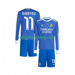 Fotbollströja Real Madrid Rodrygo 11 Barn Tredjeställ 2025-2026 Lång ärm