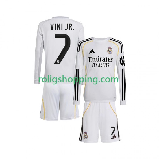 Fotbollströja Real Madrid Vinicius Junior 7 Barn Hemmaställ 2025-2026 Lång ärm