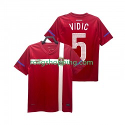 Fotbollströja Serbien VIDIC 5 Retro Män Hemmaställ 2010 Kort ärm