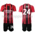 Fotbollströja AC Milan Simon Kjaer 24 Barn Hemmaställ 2021-2022 Kort ärm