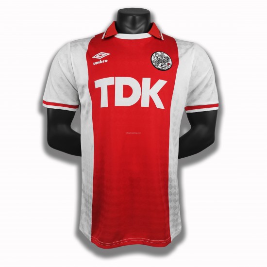 Fotbollströja AFC Ajax Retro Hemmaställ 1990 Kort ärm