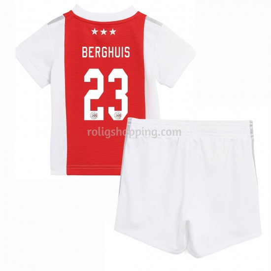 Fotbollströja AFC Ajax Steven Berghuis 23 Barn Hemmaställ 2021-2022 Kort ärm