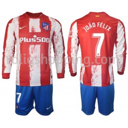 Fotbollströja Atlético Madrid João Félix 7 Barn Hemmaställ 2021-2022 Lång ärm