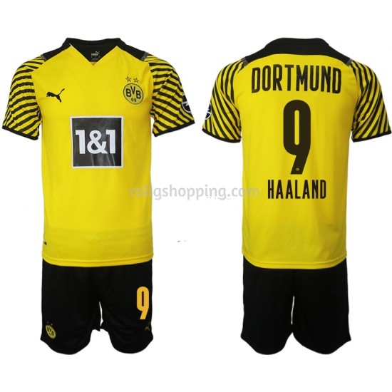 Fotbollströja Borussia Dortmund Erling Haaland 9 Barn Hemmaställ 2021-2022 Kort ärm
