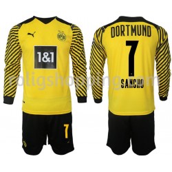 Fotbollströja Borussia Dortmund Sancho 7 Barn Hemmaställ 2021-2022 Lång ärm