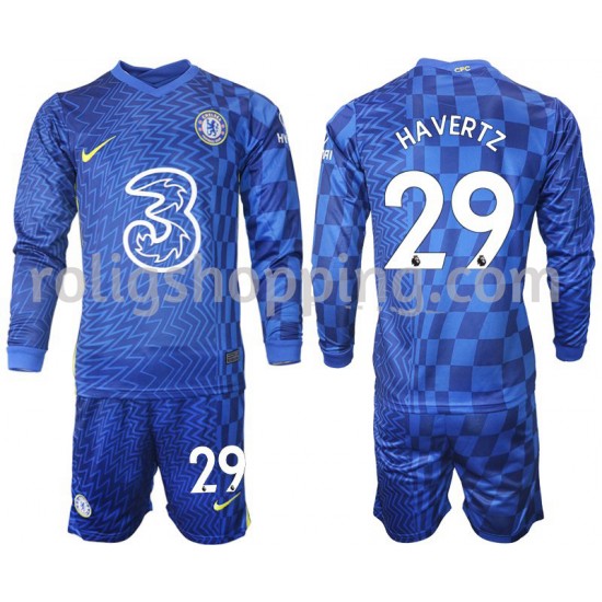 Fotbollströja Chelsea Havertz 29 Barn Hemmaställ 2021-2022 Lång ärm