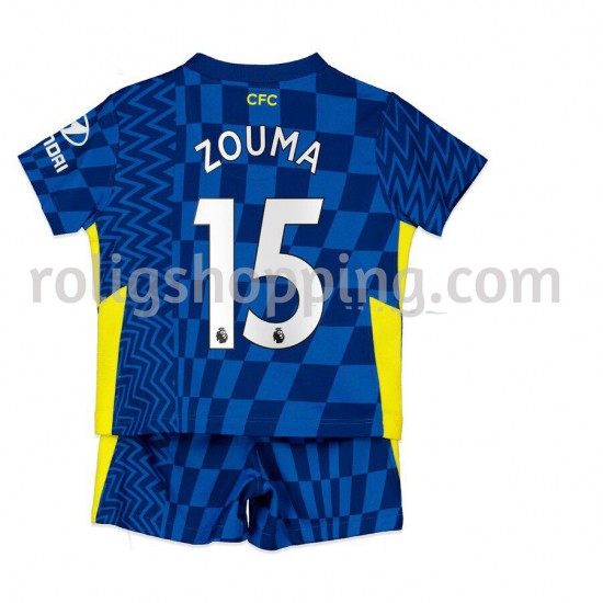 Fotbollströja Chelsea Kurt Zouma 15 Barn Hemmaställ 2021-2022 Kort ärm