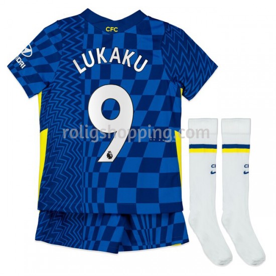 Fotbollströja Chelsea Romelu Lukaku 9 Barn Hemmaställ 2021-2022 Kort ärm