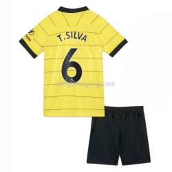 Fotbollströja Chelsea Thiago Silva 6 Barn Bortaställ 2021-2022 Kort ärm