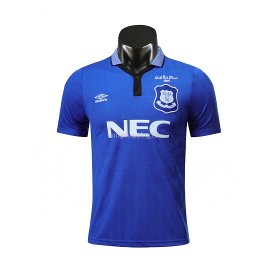 Fotbollströja Everton Retro Hemmaställ 1995 Kort ärm