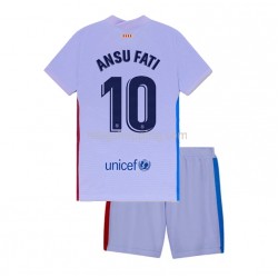 Fotbollströja FC Barcelona Ansu Fati 10 Barn Bortaställ 2021-2022 Kort ärm