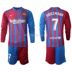 Fotbollströja FC Barcelona Antoine Griezmann 7 Barn Hemmaställ 2021-2022 Lång ärm