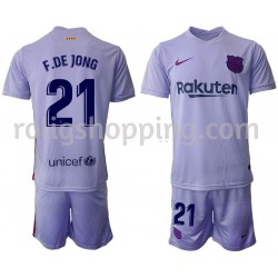 Fotbollströja FC Barcelona Frenkie de Jong 21 Barn Bortaställ 2021-2022 Kort ärm