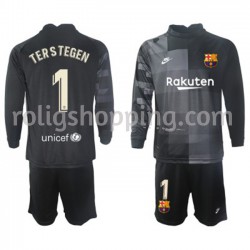 Fotbollströja FC Barcelona Målvakt Ter Stegen 1 Barn Bortaställ 2021-2022 Lång ärm