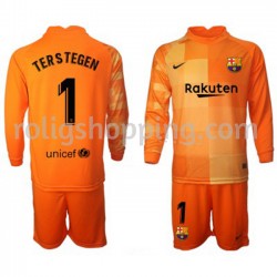 Fotbollströja FC Barcelona Målvakt Ter Stegen 1 Barn Hemmaställ 2021-2022 Lång ärm