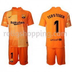 Fotbollströja FC Barcelona Målvakt Ter Stegen 1 Barn Hemmaställ 2021-2022 Kort ärm
