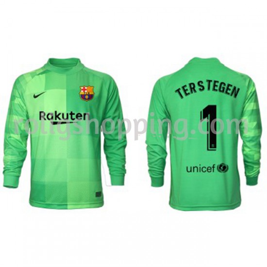 Fotbollströja FC Barcelona Målvakt Ter Stegen 1 Tredjeställ 2021-2022 Lång ärm