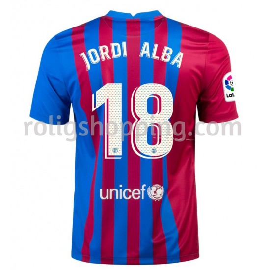 Fotbollströja FC Barcelona Jordi Alba 18 Hemmaställ 2021-2022 Kort ärm