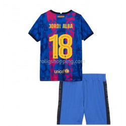 Fotbollströja FC Barcelona Jordi Alba 18 Barn Tredjeställ 2021-2022 Kort ärm