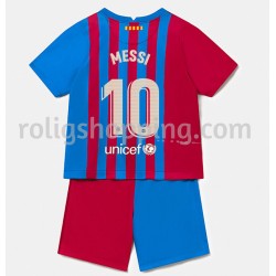 Fotbollströja FC Barcelona Lionel Messi 10 Barn Hemmaställ 2021-2022 Kort ärm