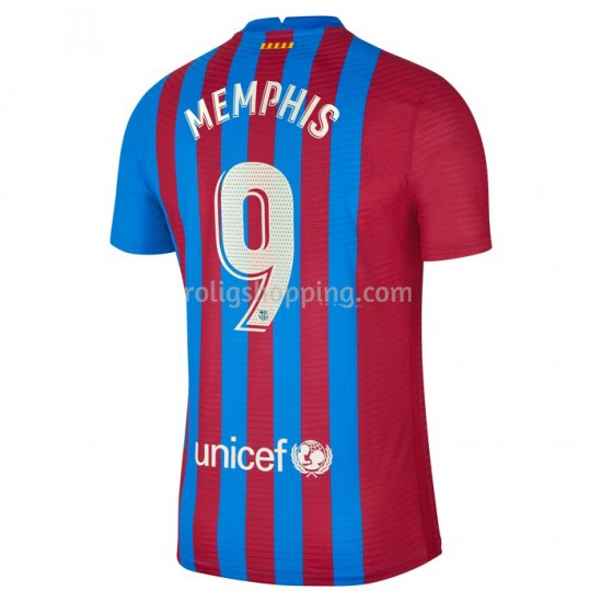 Fotbollströja FC Barcelona Memphis Depay 9 Hemmaställ 2021-2022 Kort ärm