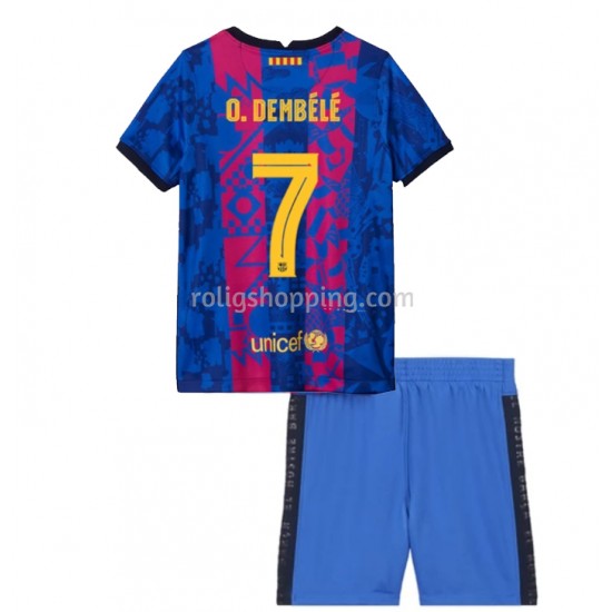 Fotbollströja FC Barcelona O. Dembele 7 Barn Tredjeställ 2021-2022 Kort ärm
