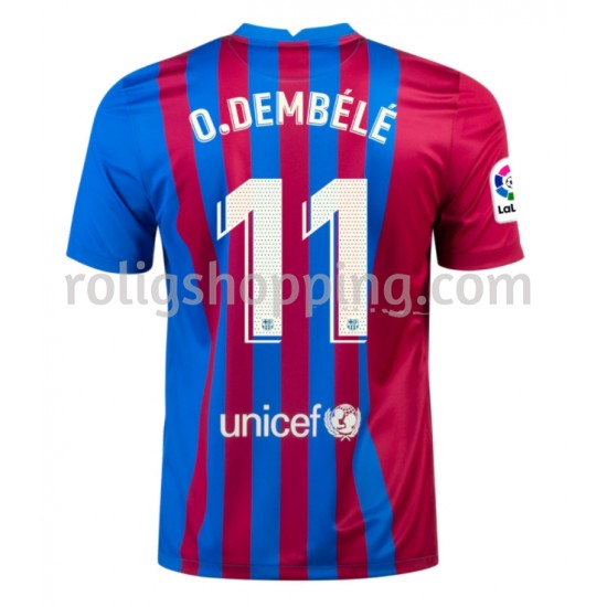 Fotbollströja FC Barcelona Ousmane Dembele 11 Hemmaställ 2021-2022 Kort ärm