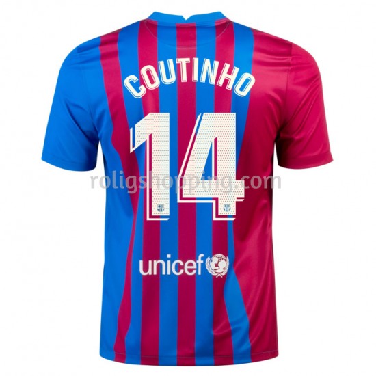 Fotbollströja FC Barcelona Philippe Coutinho 14 Hemmaställ 2021-2022 Kort ärm