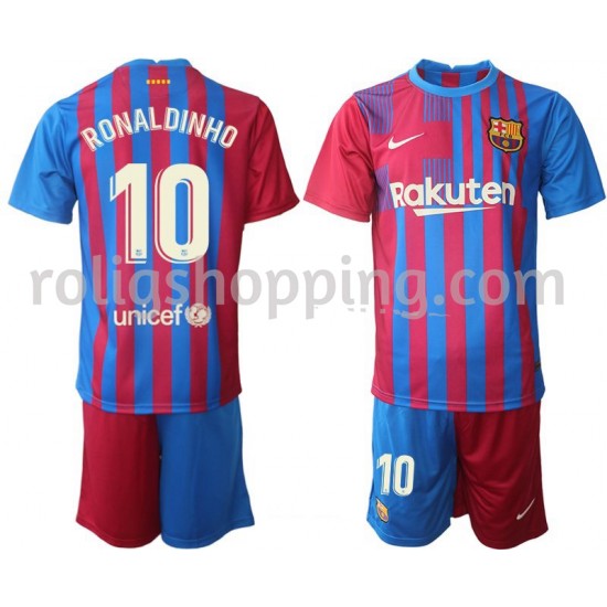Fotbollströja FC Barcelona Ronaldinho 10 Barn Hemmaställ 2021-2022 Lång ärm