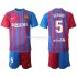 Fotbollströja FC Barcelona Sergio Busquets 5 Barn Hemmaställ 2021-2022 Kort ärm
