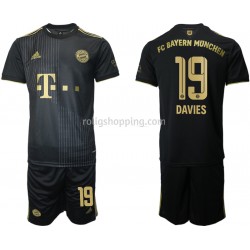 Fotbollströja FC Bayern München Alphonso Davies 19 Barn Bortaställ 2021-2022 Kort ärm