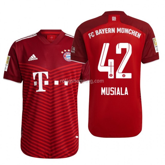 Fotbollströja FC Bayern München Jamal Musiala 42 Hemmaställ 2021-2022 Kort ärm