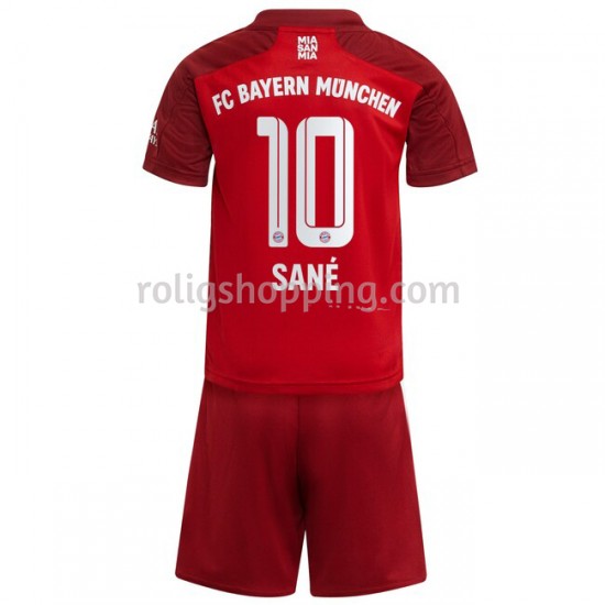 Fotbollströja FC Bayern München Leroy Sane 10 Barn Hemmaställ 2021-2022 Kort ärm