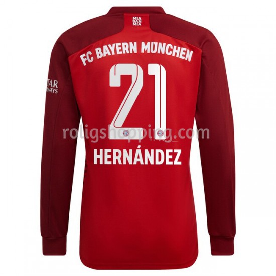 Fotbollströja FC Bayern München Lucas Hernandez 21 Hemmaställ 2021-2022 Lång ärm
