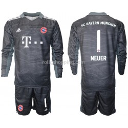 Fotbollströja FC Bayern München Manuel Neuer 1 Målvakt Barn Bortaställ 2021-2022 Lång ärm