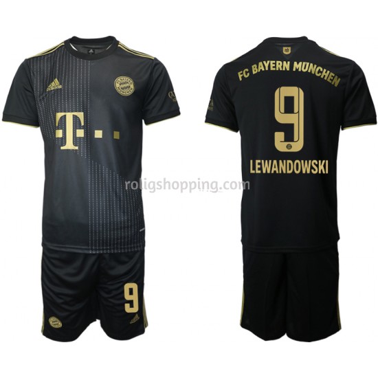 Fotbollströja FC Bayern München Robert Lewandowski 9 Barn Bortaställ 2021-2022 Kort ärm