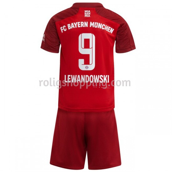 Fotbollströja FC Bayern München Robert Lewandowski 9 Barn Hemmaställ 2021-2022 Kort ärm