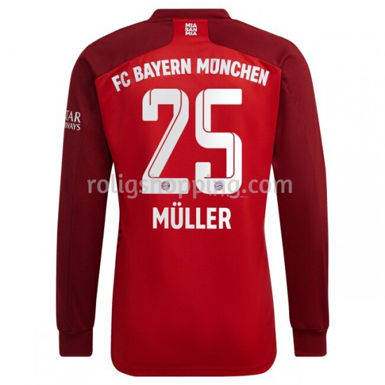 Fotbollströja FC Bayern München Thomas Müller 25 Hemmaställ 2021-2022 Lång ärm