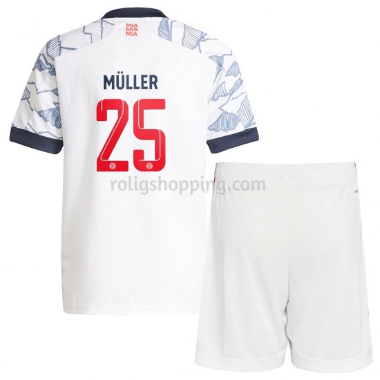 Fotbollströja FC Bayern München Thomas Müller 25 Barn Tredjeställ 2021-2022 Kort ärm