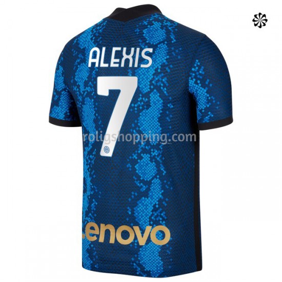 Fotbollströja Inter Milan Alexis Sanchez 7 Hemmaställ 2021-2022 Kort ärm