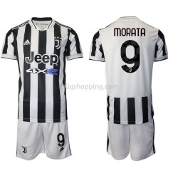 Fotbollströja Juventus Alvaro Morata 9 Barn Hemmaställ 2021-2022 Kort ärm
