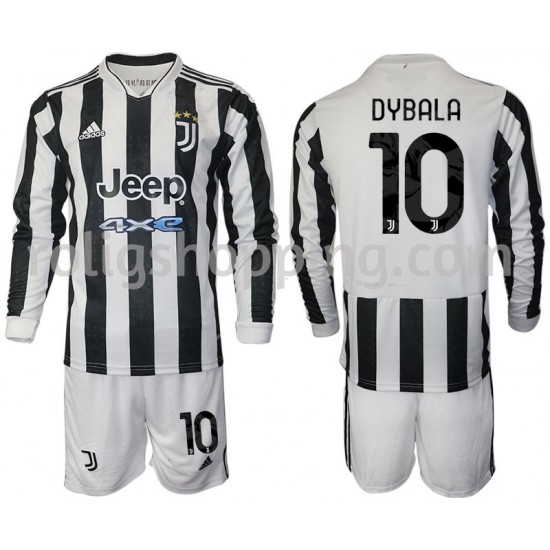 Fotbollströja Juventus Dybala 10 Barn Hemmaställ 2021-2022 Lång ärm