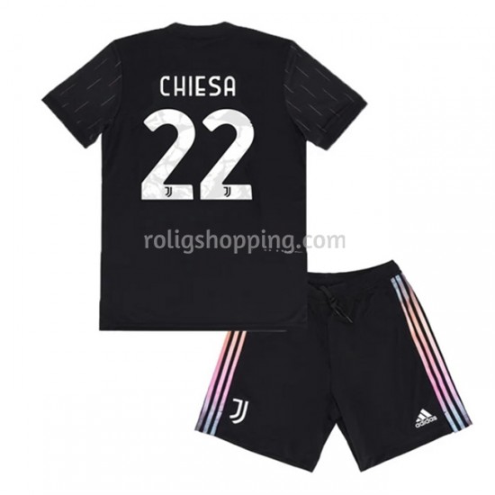 Fotbollströja Juventus Federico Chiesa 22 Barn Bortaställ 2021-2022 Kort ärm
