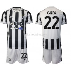 Fotbollströja Juventus Federico Chiesa 22 Barn Hemmaställ 2021-2022 Kort ärm