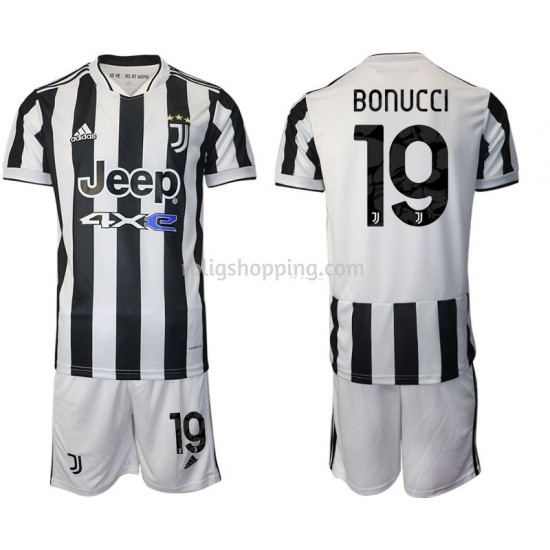 Fotbollströja Juventus Leonardo Bonucci 19 Barn Hemmaställ 2021-2022 Kort ärm
