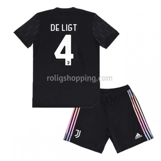 Fotbollströja Juventus Matthijs de Ligt 4 Barn Bortaställ 2021-2022 Kort ärm