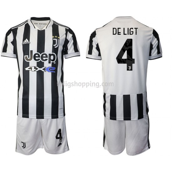 Fotbollströja Juventus Matthijs de Ligt 4 Barn Hemmaställ 2021-2022 Kort ärm
