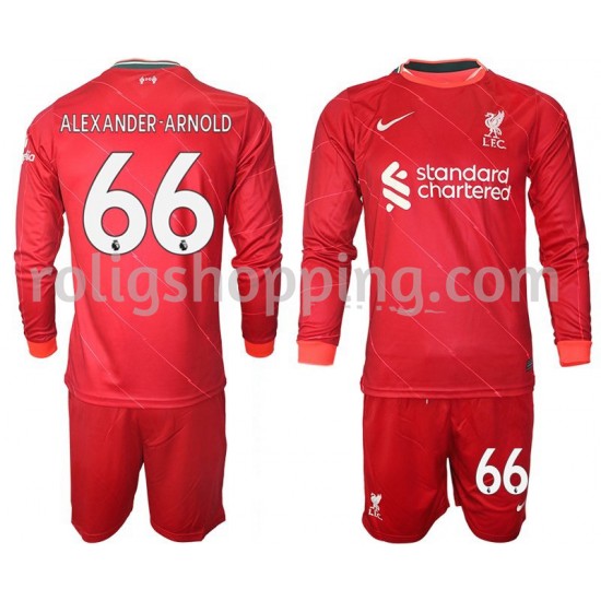 Fotbollströja Liverpool Alexander Arnold 66 Barn Hemmaställ 2021-2022 Lång ärm